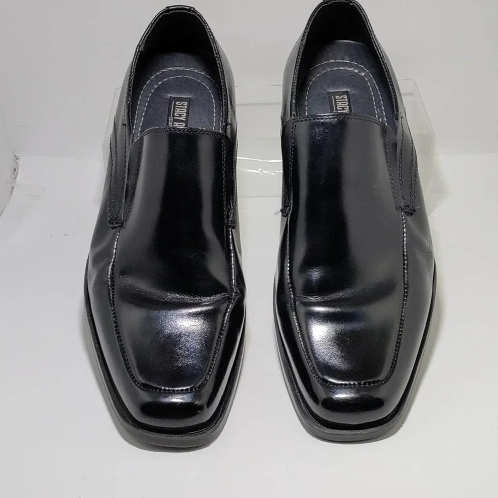 Stacy Adams black leather men's slip-on dress shoe size 8m